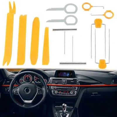 Abbildung von VBGURR 12 Stück Auto Radio Audio Demontage Werkzeug Tragbar Hebelwerkzeug Experte Universeller Ausbau