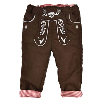 Abbildung von BONDI Trachtenlederhose Baby Jungen Kunstlederhose lang gefüttert 91586