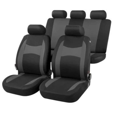 Abbildung von WALSER Fairmont 13418 Sitzschonbezug schwarz/grau Polyester vorne und hinten VOLKSWAGEN: Passat B6 Variant, B7 Multivan 5 (7HM