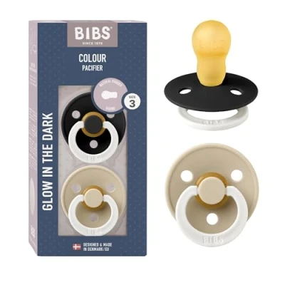 Abbildung von BIBS Colour 2 Pack Black/Vanilla Spenen NIGHT Maat 3
