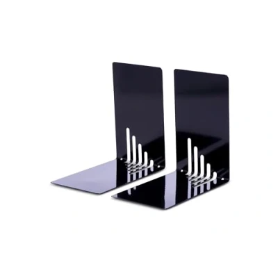 Abbildung von MAUL Buchstütze aus Metall (2er Pack) 14x8,5x14cm Bücherhalter, Organzier für Kinder, Bücher, Büro, Regal Bücherstütze möbelschonend stabilem Stilvoller Buchhalter Schwarz