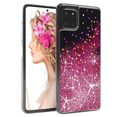 Abbildung von EAZY CASE Hülle kompatibel mit Samsung Galaxy Note 10 Lite Schutzhülle Flüssig Glitzer, Handyhülle, Back Cover Glitter Flüssigkeit, TPU/Silikon, Transparent/Durchsichtig, Pink