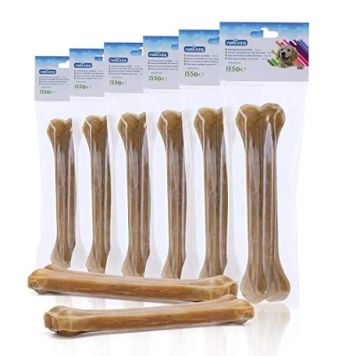 Abbildung von Nobleza Hunde Kauknochen 20CM x 6 Stück, 100% Natürliche Rinderhautknochen und Hundeknochen für Groß, Dog Bones Proteinreiche