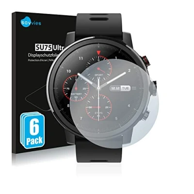 Abbildung von Savvies 6 Stück Schutzfolie für Huami Amazfit Stratos Displayschutz Folie Ultra Transparent