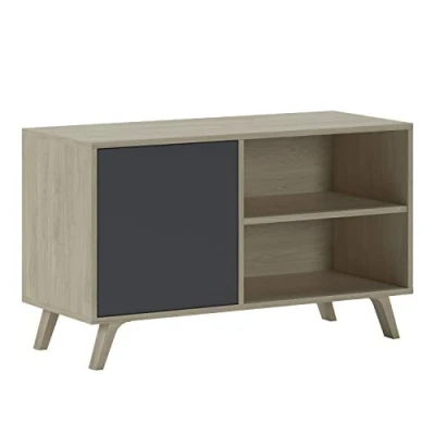 Abbildung von Skraut Home TV Schrank für Wohnzimmer 57 x 95 40 cm geeignet 32/40 Zoll Fernseher Modell Wind 100 Puccini graue Flügeltür