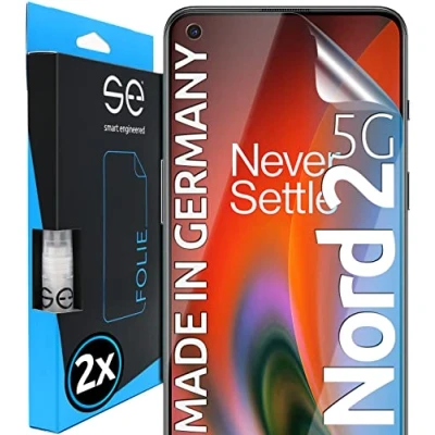 Abbildung von s.e Schutzfolie für OnePlus Nord 2 5G / 2T Stück, Full Screen, Positionierhilfe, Nord2 Nord2T Schutzfolie, transparente Displayfolie, funktionierende Alternative zu Schutzglas