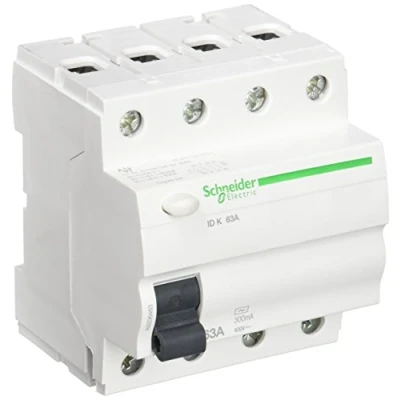 Abbildung von Schneider Electric a9z06463 Fehlerstromschutzschalter, 4P, 63 A, 300 mA, AC, White