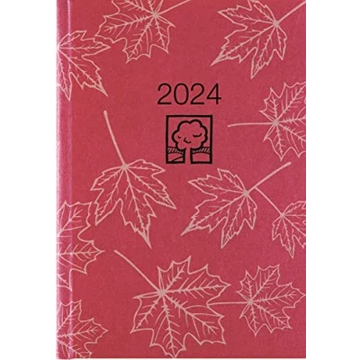 Abbildung von Wochenbuch rot 2024 Bürokalender 14,6x21 cm 1 Woche auf 2 Seiten 128 mit Eckperforation Notizbuch Blauer Engel 766 0711
