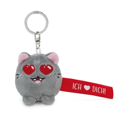 Abbildung von Schlüsselanhänger Katze &quot;Ich Herz dich!&quot; rot 5cm