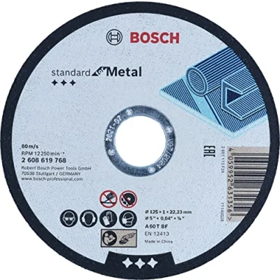 Abbildung von Bosch Accessories Professional 1x Standard for Metal Straight Cutting Trennscheibe (für Bleche, Stahl, Ø 125 x 1 22, 23 mm, Zubehör Winkelschleifer), mm
