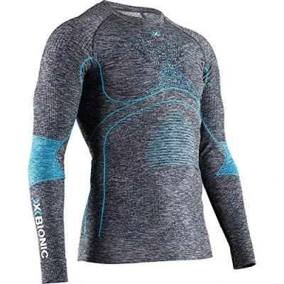 Abbildung von X Bionic Herren Energy Accumulator 4.0 Shirt Round Neck Long Sleeves Men, Grey Melange/Orange, XXL