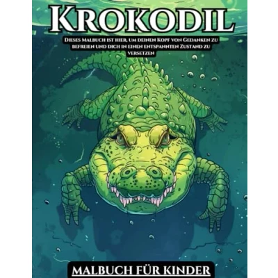 Abbildung von Krokodil Malbuch Für Kinder: Malvorlagen Jugendliche und Erwachsene: 30 einzigartige spaßige Muster: Ein Geschenk jede Gelegenheit: Liebhaber: zum Stressabbau