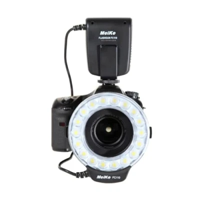 Abbildung von Makro Ringblitz FC 110 Ringleuchte Passend für Olympus Panasonic DSLR SLR Kameras Blitz &amp; Dauerlicht auch Videoaufnahmen