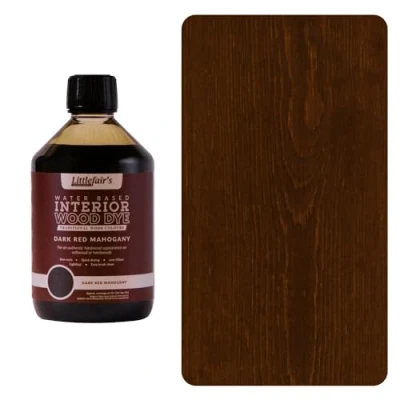 Abbildung von Littlefair&#039;s Holzlasur 500ml Innen Holz Lasur Für Natürliche Holzmaserung Wasserbasierte Wood Stain Schnell Trocknend &amp; Umweltfreundlich Farbe: Dunkelrotes Mahagoni