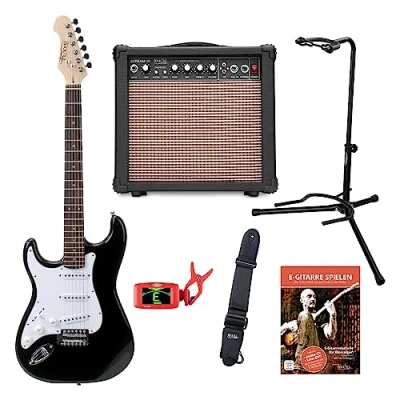 Abbildung von Rocktile Pro ST3 BK/RW L Linkshänder (Lefty) E Gitarre Black Set