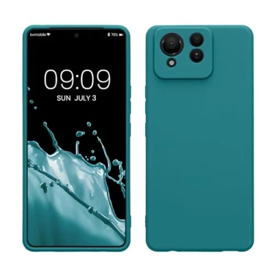 Abbildung von kwmobile Handyhülle kompatibel mit ASUS Zenfone 11 Ultra Hülle Handy Case aus weichem Silikon in Petrol matt