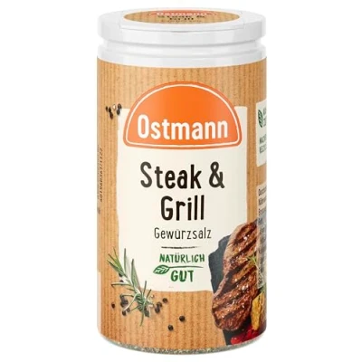 Abbildung von Ostmann Gewürze Steak &amp; Grill Gewürzsalz, leckeres Gewürzsalz zum Grillen Anbraten von würzigen Steaks, ideal auch für Grillgerichte ohne Fleisch, 60 g