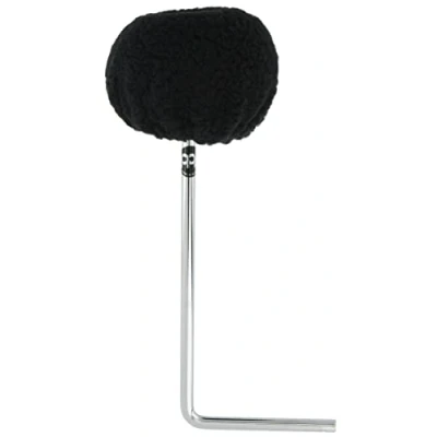 Abbildung von Meinl Percussion Woolly Beater Zubehör L förmiger Kunstpelz Schlägel für Fußpedale / Schaumstoff, Schwarz (BBB4)