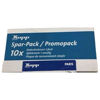 Abbildung von Kopp Profipack, Inhalt: 10 x 1 fach Abdeckrahmen, für senkrechte und waagrechte Installation, IP20, arktis weiß, 402002013