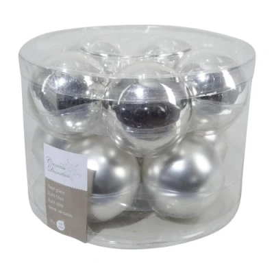 Abbildung von 10 Weihnachtskugeln silber glänzend matt 60 mm KSD