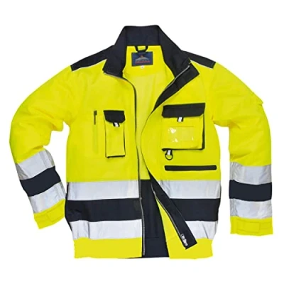 Abbildung von Portwest Lille Warnschutz Jacke , Größe: XL, Farbe: Gelb/Marine, TX50YNRXL