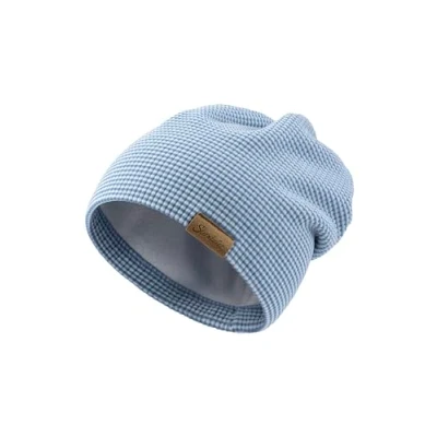 Abbildung von Sterntaler Beanie mit Rippenmuster Baby und Kinder Mütze aus Mischgewebe gefüttert Baumwollfleece Übergangsmütze Jungen blau, 45