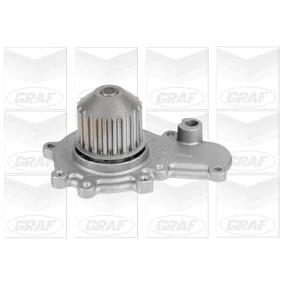 Abbildung von GRAF PA688 Wasserpumpe 20 mit Dichtung mechanisch Stahlblech für Zahnriementrieb CHRYSLER: Voyager / Grand 3, PT Cruiser Kombi, Stratus Cabrio