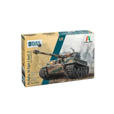 Abbildung von Italeri 6754 1:35 Pz.Kpfw. VI Tiger I AUSF. E sp Prod Modellbau, Bausatz, Standmodellbau, Basteln, Hobby, Kleben, Plastikbausatz, detailgetreu, Panzer Militär, Mehrfarbig