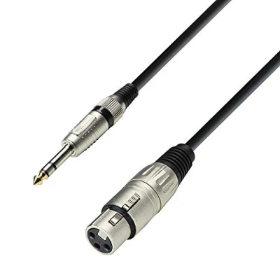 Abbildung von Adam Hall K3 BFV 0100 Mikrofonkabel XLR female auf 6,3 mm Klinke stereo 1 m
