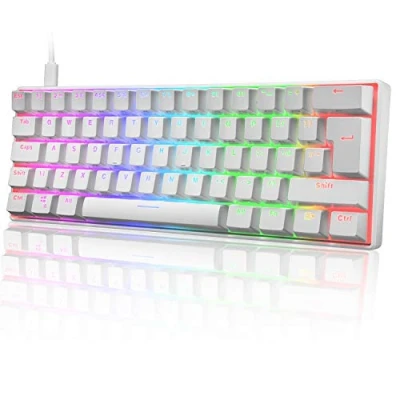 Abbildung von UK Layout 60% Mechanische Gaming Tastatur Typ C verkabelt 61 Tasten LED beleuchtete USB wasserdichte 14 Chroma RGB Hintergrundbeleuchtung Anti Ghosting für Computer/PC/ Lapto /MAC