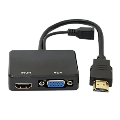 Abbildung von Cablecc HDMI zu VGA &amp; Buchse Splitter mit Audio Video Kabel Konverter Adapter für HDTV PC Monitor