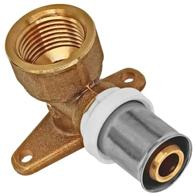 Abbildung von Pressfitting Wandwinkel Deckenwinkel Verbundrohr 16 x 2,0 20 26 3,0mm 1/2 und 3/4 Zoll Innengewinde TH + U Profil Wunschgröße auswählen &gt;&gt;&gt; auf 47mm