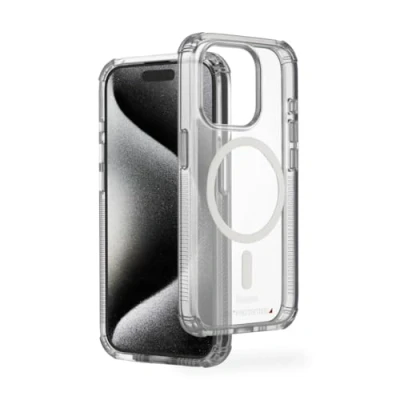Abbildung von Hama Handyhülle „Extreme Protect“ für iPhone 15 Pro Max und MagSafe (D3O Bumper, stoßfest, sturzsicher, bruchsicher, durchsichtige Hülle ohne Vergilben, magnetisches Case induktives Laden)