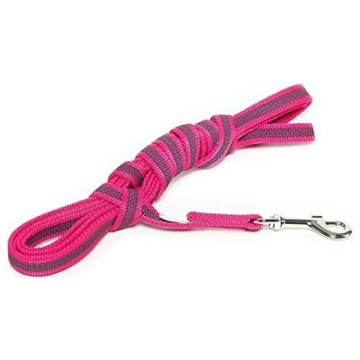 Abbildung von IDC Color &amp; Gray gumierte Leine, 14 mm x 15 m ohne Schlaufe, Pink Grau