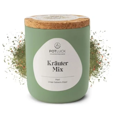 Abbildung von POTLUCK Kräuter Mix Gewürzmischung im Keramiktopf 50g Vegan, glutenfrei und mit natürlichen Inhaltsstoffen