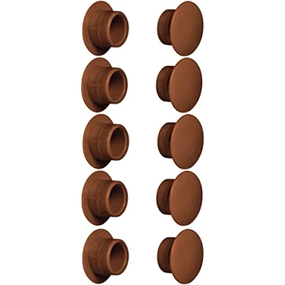 Abbildung von cyclingcolors 10x Abdeckkappen Kunststoff Blindbohrung Stopfen Blindstopfen Abdeckung Möbel (Ø12mm/Braun RAL 8007)