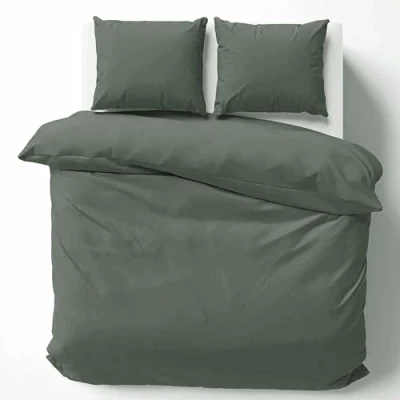 Abbildung von Cotton Castle Bettwäsche Bettgarnitur Bettbezug 100% Baumwolle 135x200 155x220 200x200 200x220, Farbe:Silber, Größe:200 x 200 cm