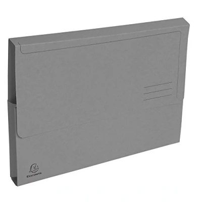 Abbildung von Exacompta 47678E 50er Pack Recycling Aktenmappen Forever mit Verschlußklappe für DIN A4 Blauer Engel Sammelmappe Dokumentenmappe Einschlagmappe grau