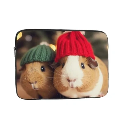 Abbildung von Laptophülle mit niedlichem Meerschweinchen Hut, bedruckt, 33 cm (13 Zoll) für ultimativen Schutz Tablet Aktentasche