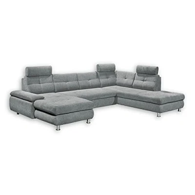 Abbildung von ED EXCITING DESIGN Wohnlandschaft &quot;Alba U Form&quot;, mit Bettfunktion, Bettkasten, Kopfstützen, Armteilverstellung