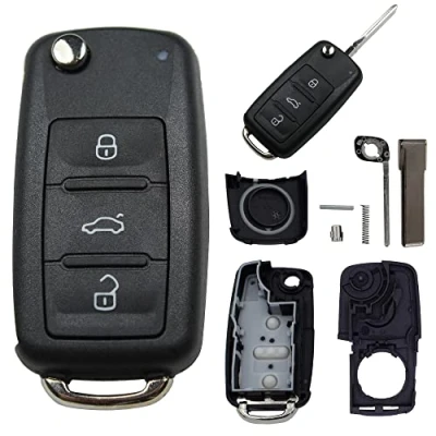 Abbildung von KONIKON Klappschlüssel 3 Tasten Gehäuse Modern Autoschlüssel Key Neu passend für VW Volkswagen Skoda Seat
