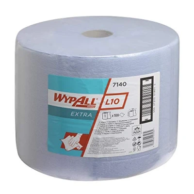 Abbildung von WypAll L10 Extra Wischtücher 7140 auf der Großrolle 1 Rolle mit 1.500 blauen, lagigen Wischtüchern