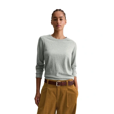 Abbildung von Marc O&#039;Polo Denim DFC Longsleeve Regular AUS Heavy SLUB Langarmshirt, Damen, Größe: Medium, Stone melange