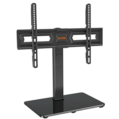 Abbildung von ELIVED Schwenkbare TV Ständer für 37 70 Zoll (94 178cm) Fernseher bis zu 40kg, Max VESA 600x400mm, Standfuss Höhenverstellbar OLED LCD LED Plasma Flach &amp; Curved TVs, Stabil Stand EV017