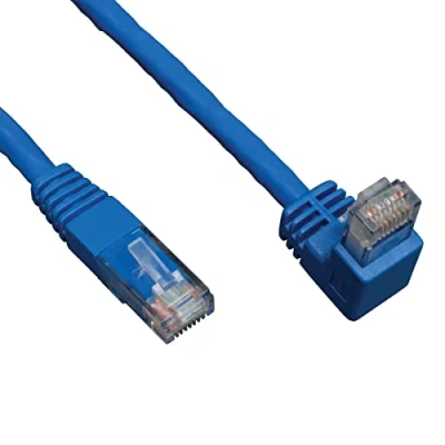 Abbildung von Eaton Down Angle Cat6 Gig Molded UTP Cable, RJ45 Right Down, Male to Blue, 10 feet / 3.05 m (N204 010 BL DN)