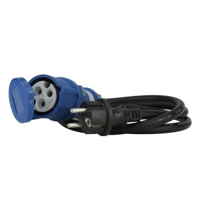 Abbildung von UNITEC 47457 CEE Adapterleitung Caravan/CEE Kupplung und Schutzkontaktstecker/IP44 Wohnmobil Zubehör mit Schutzkappe/3 polige Leitung für Europa Schuko Stecker