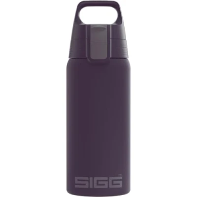Abbildung von SIGG Isolierte Trinkflasche Shield Therm One Nocturne Für kohlensäurehaltige Getränke geeignet Auslaufsicher Spülmaschinenfest BPA frei 90% recycelter Edelstahl Dunkel Violett 0.5L