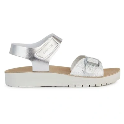 Abbildung von Geox Costarei Riemensandalette für Kinder, Größe: 29, Argent blanc Schuhe