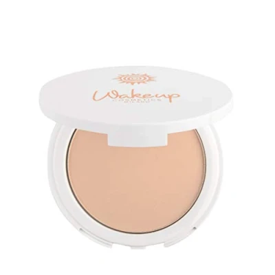 Abbildung von Wakeup Cosmetics Gesichtspuder, Mattierender Kompaktpuder mit feinem und nicht spürbarem Gefühl, Farbe W1 Nude Rose