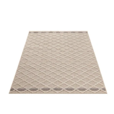Abbildung von Carpettex Outdoorteppich Rauten Design, Läufer, Höhe: 8 mm, In&amp; Outdoor Teppich Beige Design für Küchen Balkon Terrasse